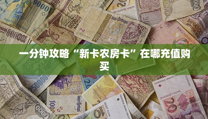 一分钟攻略“新卡农房卡”在哪充值购买